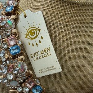 Eye Candy Gold and Blue Pink Necklace